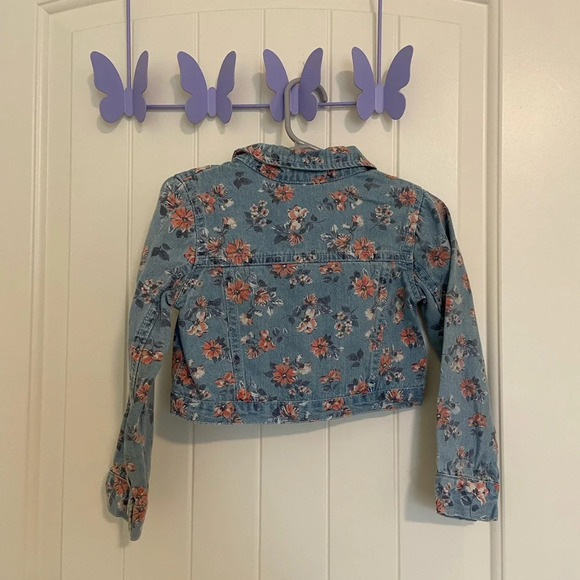 Little Lass girl’s floral denim cropped jacket —‎ size 4 - Picture 6 of 7